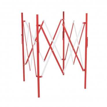 Vue de face de la Barrière Extensible carrée dépliée