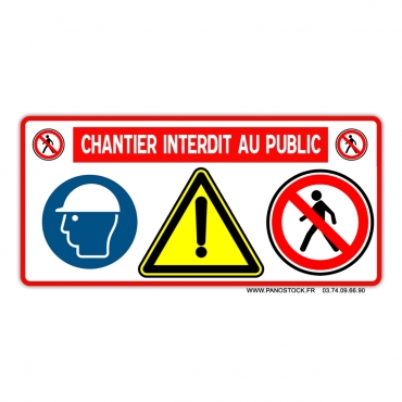 Vue de face du panneau chantier 4 en 1